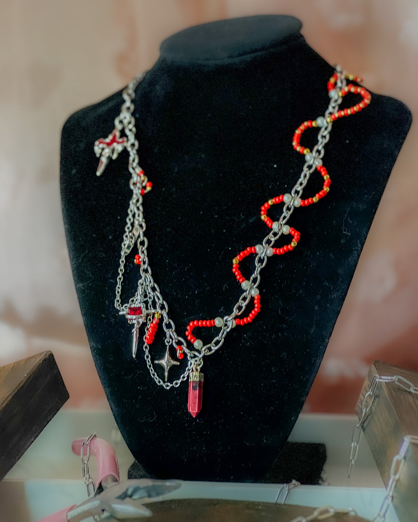 Crimson Charm Necklace