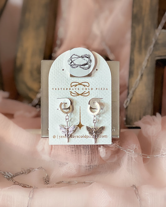 Goth Moth Clicker Earrings